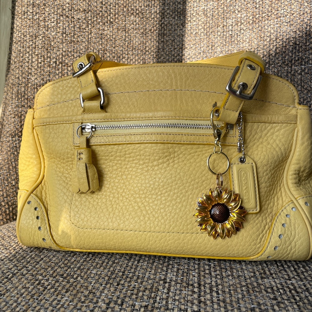 Coach Butter Yellow #5031 Pillowy-Soft Hampton Satchel, Good Used Condition